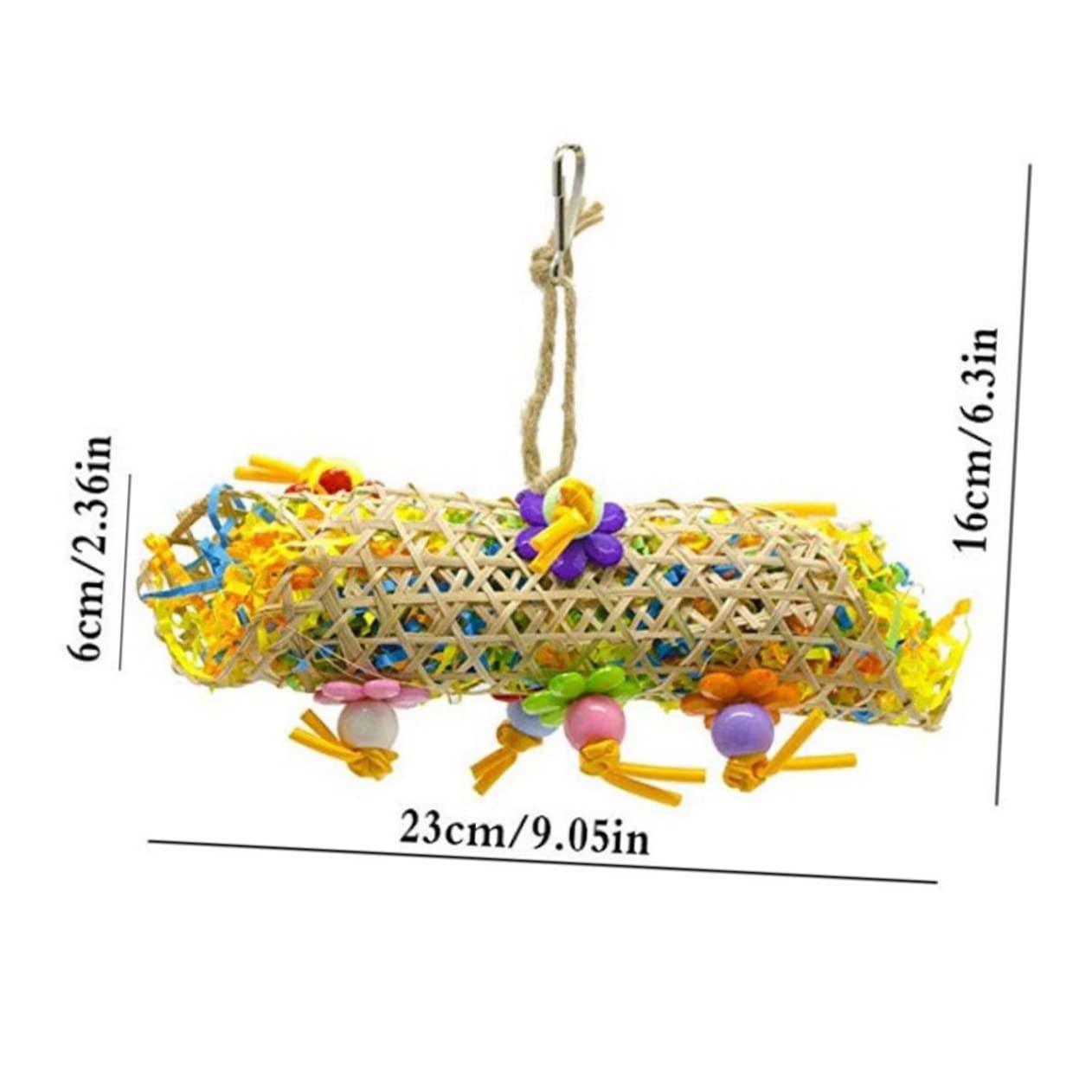 POPETPOP 8pièces Jouets Rotin pour Oiseaux Jouet à Mordre Créatif avec Balancelle pour Perroquets Et Perruches pour Amusement Et Exercice