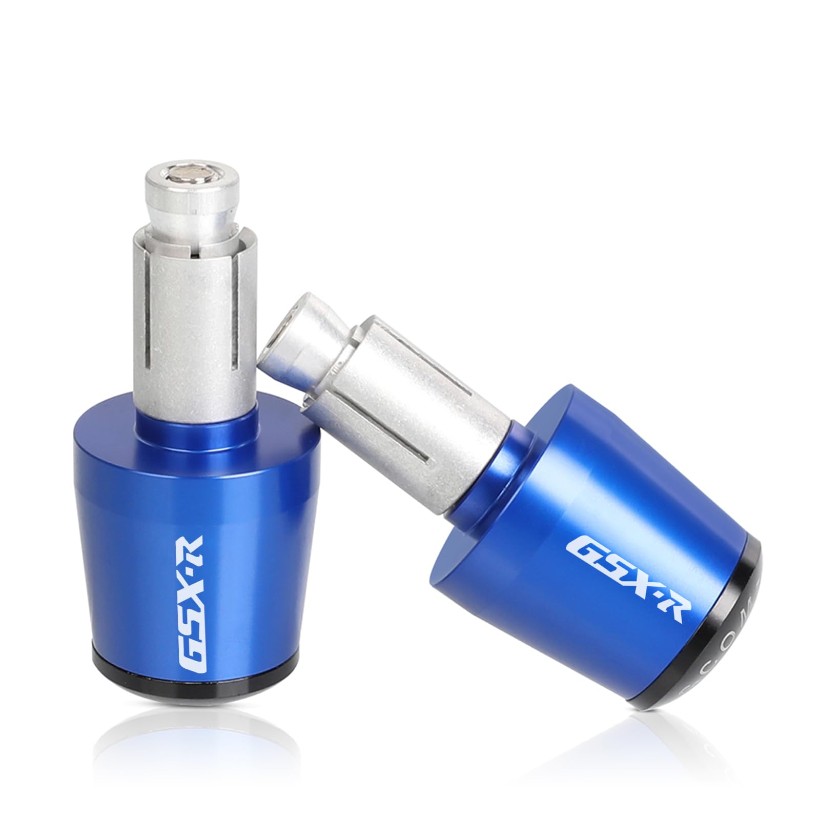 2Pcs 7/8"22mm Contrappeso Del Manubrio Per GSXR GSX-R 600 750 1000 1300 GSR750 Moto Manubrio Gear Balanced Plug Slider Manubrio Estremità Grips Cap Alluminio(blu)