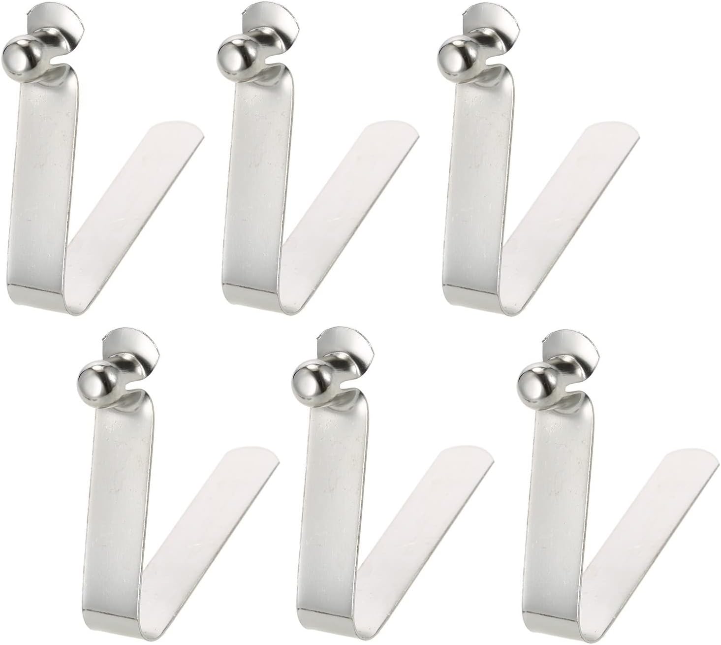 6pcs of 7mm Walker Patti Kayak Paddle V Shape Spring Clip Outdoor Camping Awning Tent Pole Clips Single Push Button End Spring Snap Clip Locking Telescopic Tubes Pin (Stainless Steel)