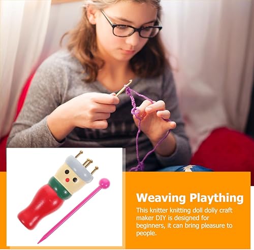 Miniatura 5 de Hilado de madera para tejer con aguja, 4 clavijas, carrete de tejer con cuentas, fabricante de joyas, manualidades, herramientas de aguja de tejer