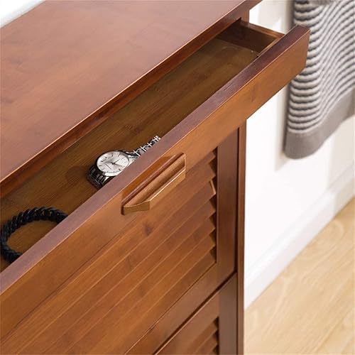 Miniatura 6 de Zapatero organizador de muebles de 2 cajones, gabinete de almacenamiento para pies, unidad organizadora de almacenamiento para el hogar, zapatero