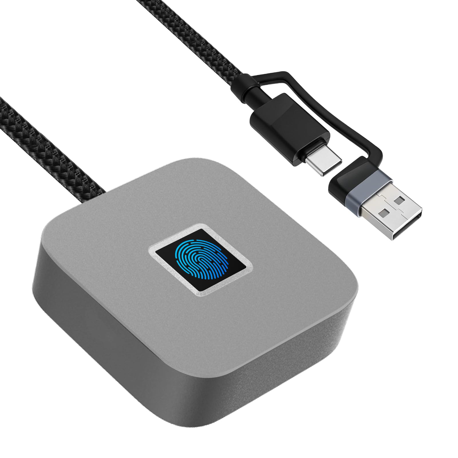 Lecteur d‘Empreintes digitales USB pour Windows Hello, Compatible avec Windows 11/10, Capteur 360°, clé de sécurité biométrique Plug & Play pour PC/Ordinateur Portable