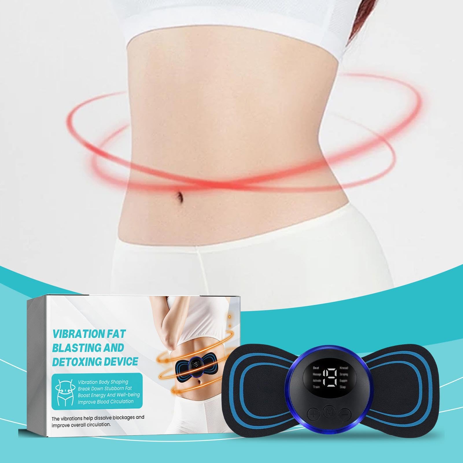 Quemador de grasa abdominal para mujeres, equipo de entrenamiento estimulador,Almohadilla de masaje para dispositivo adelgazante - Masajeador de vientre para eliminar la grasa, máquina de