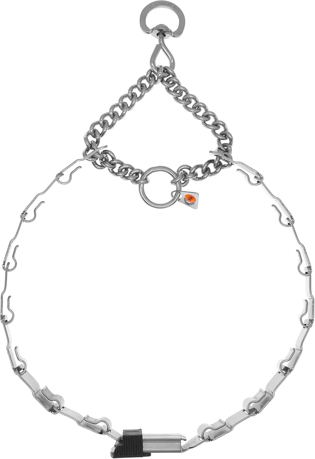 Herm Sprenger NeckTech Fun Stainless Steel Dog Training Collar with ClicLock Buckle and Assembly Chain No-Pull Collar with Swivel D-Ring Made in Germany (25in (Neck Size up to 23in))