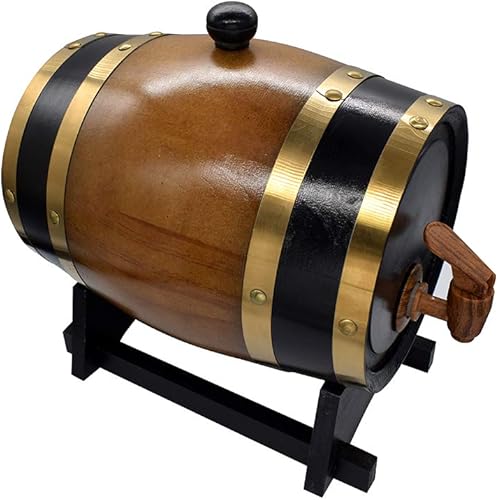 Miniatura 3 de Barriles de roble envejecido, dispensador de barril de whisky, cubo de vino, sin fugas, para almacenamiento de vino, licores y whisky marrón (con