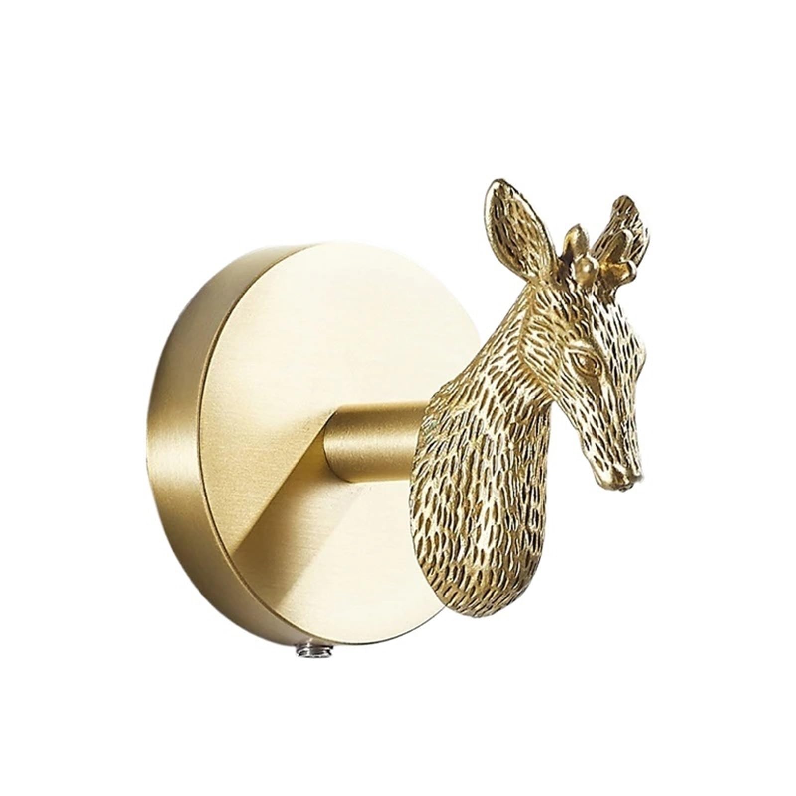 Kleiderhaken aus Messing Messing gebürstet Gold Badezimmer Tier Kleiderhaken Robe Haken Hardware Zubehör perforierte Installation(Sika deer head Hook)