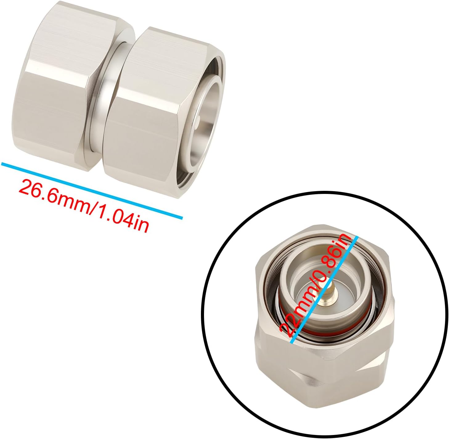 RF Signal Coaxial Conversion Adapter 4.3-10 Mini DIN Male to Male Fit for Antennas Cables Wireless LAN Devices