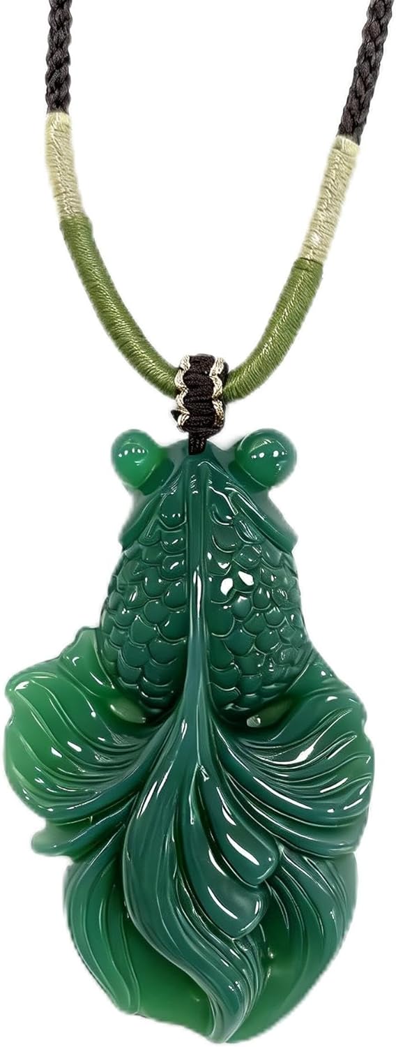 URED Natural Agate Pendant Necklace for Women Hand-Carved Agate Stone Pendant Chinese Feng Shui Amulet Healing Wealth Good Luck Necklace Mother Wife Woman Birthday Gift