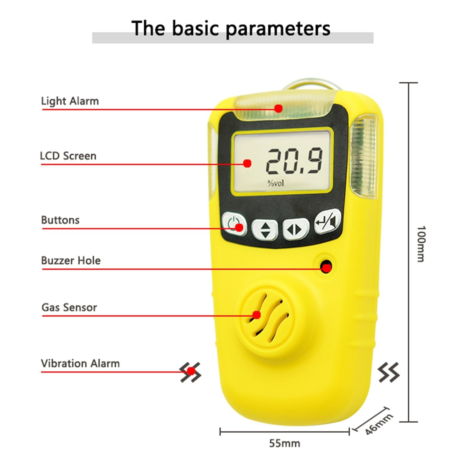 - Przenośny pojedynczy czujnik wycieku siarkowodoru Analizatory gazu H2s Monitor Alarm Detektor wycieku gazu