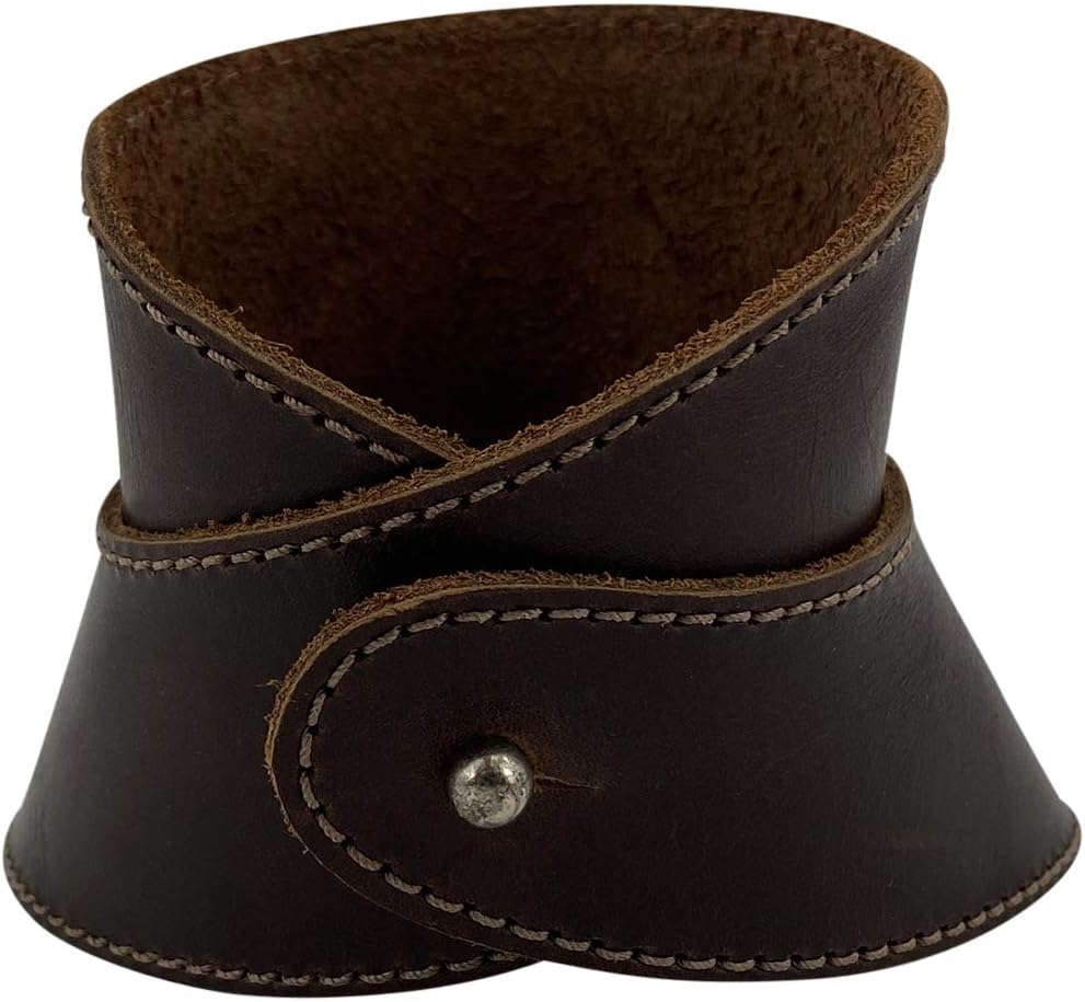 Hide & Drink, Pour Over Collar Compatible with Chemex 6-Cup Glass Handmade from Full Grain Leather - Bourbon Brown