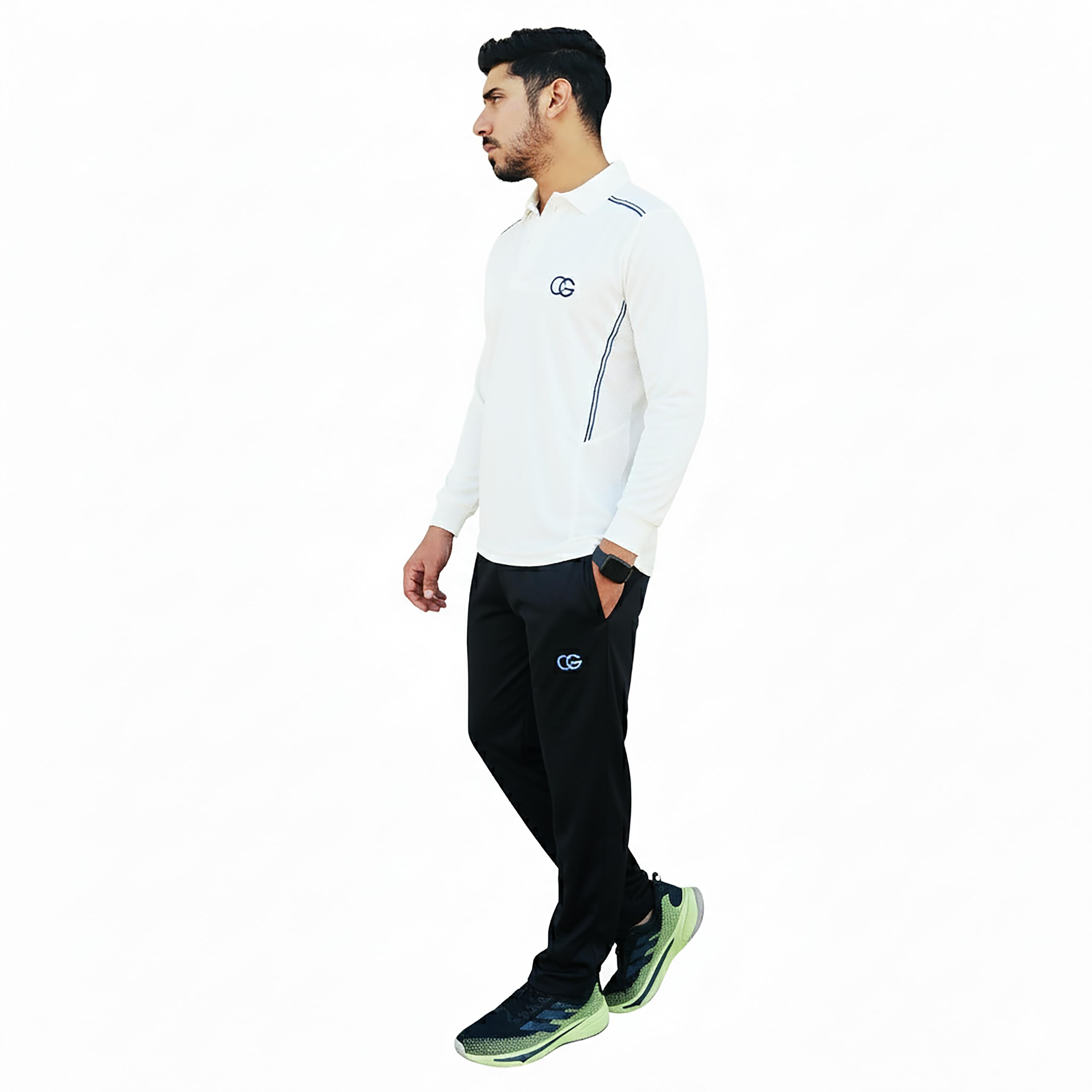 CG Men’s Sports Tracksuit | White T Shirt & Black Track Pant Set for Cricket,Training & Workout | Cricket, Gym, Running & Yoga Wear | Multi utility uniform dress