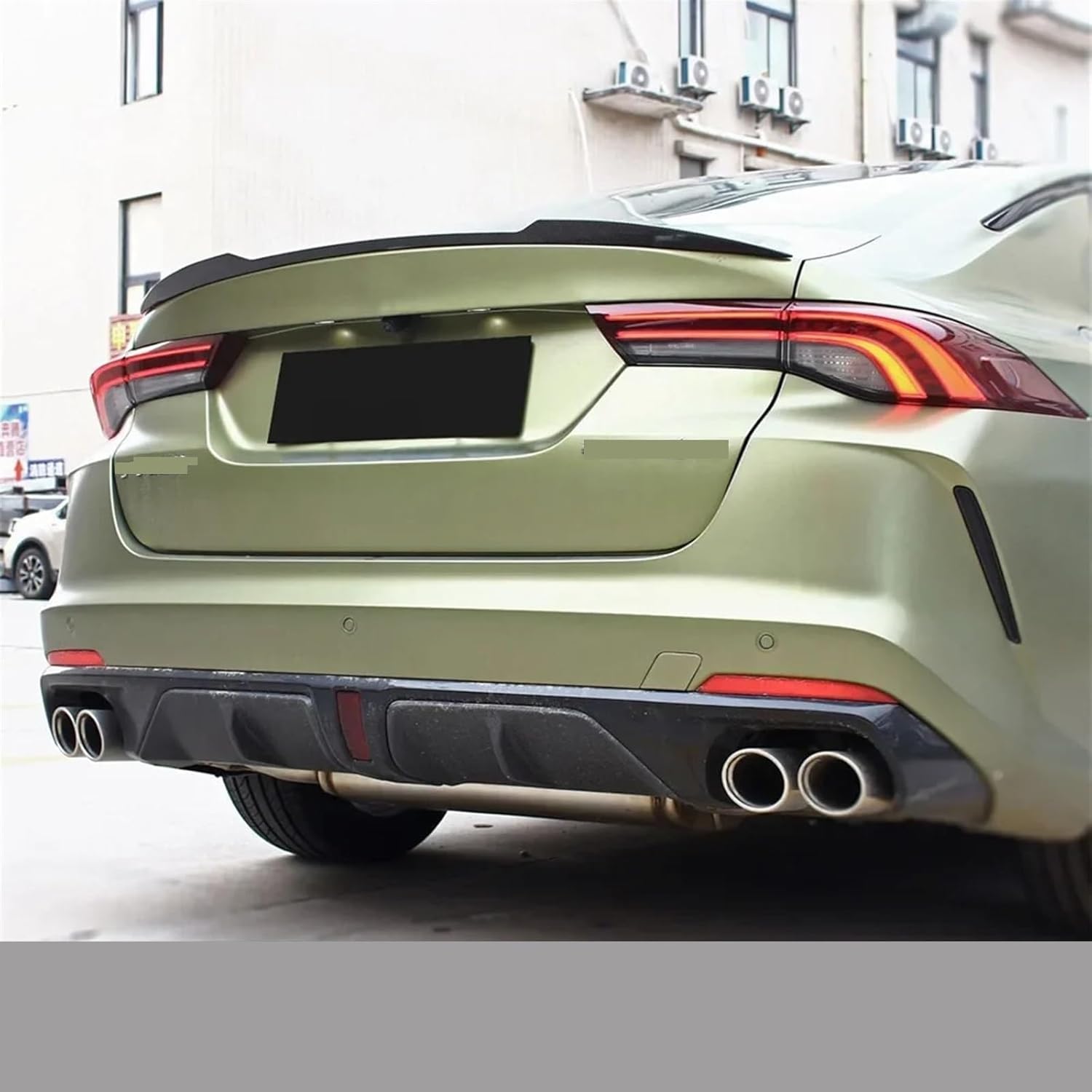 Rear Trunk Lid Duck Lip Spoiler Wings for GAC Empow 2021-2023 Body Kit ABS Black/Carbon Styling Tuning Accessories Part(Carbon Look)