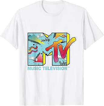 Amazon.com: Classic MTV Logo 80s Print Design T-Shirt