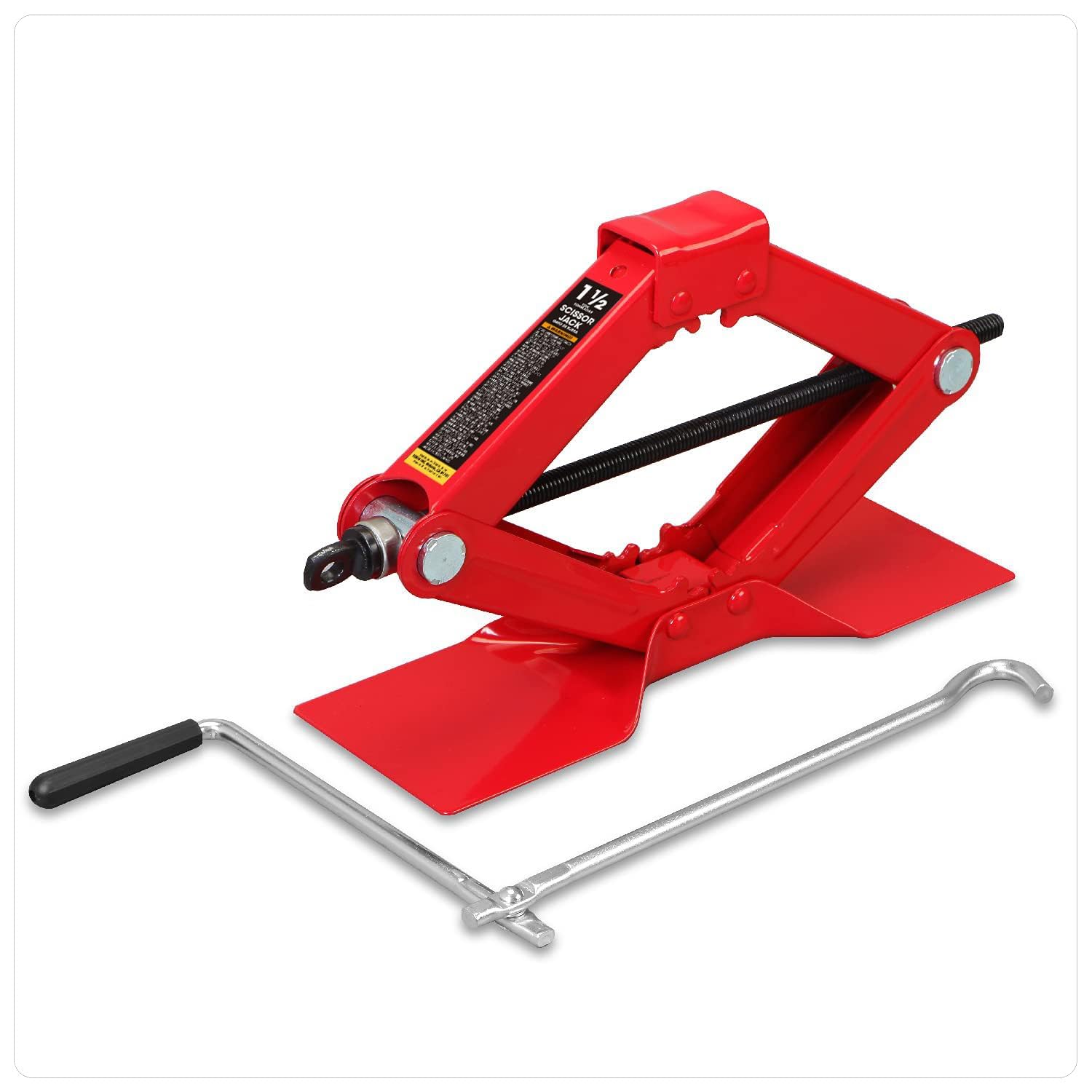 Big RED T10152-4 Torin Car Scissor Jack: Steel Portable Tire Jack with Handle Mounts Durable Leveling Jacks for Car, Truck, Sedans, MPV, 1.5 Ton (3,300 lbs) Capacity