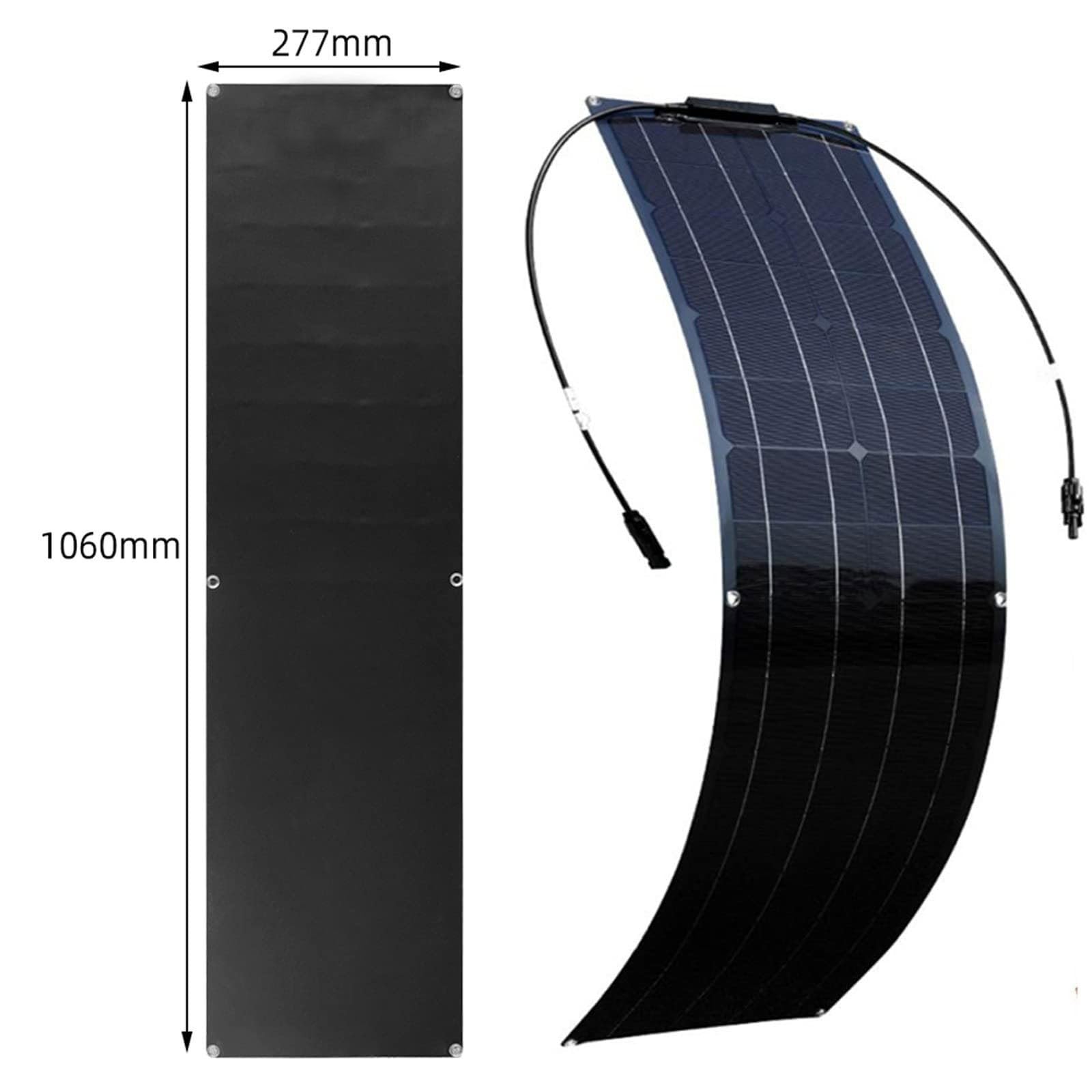 Pannello Solare Da 12 V, Kit Di Pannelli Solari Ultraleggeri E Ultraflessibili, Pannello Fotovoltaico Con Regolatore Da 40 A, Pannello Solare Portatile Da 50 W Ideale Per Camper E Campeggio 1060*277mm