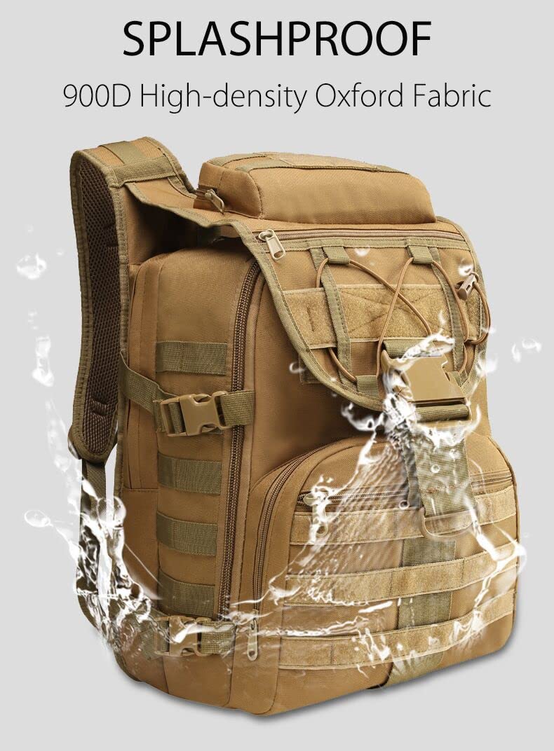 Taktischer Rucksack Tagesrucksack Militär-Fans Schultertasche Reisen Wandern Camping Outdoor-Sportausrüstung Laptop-Rucksack Range-Tasche (Armee-grün)