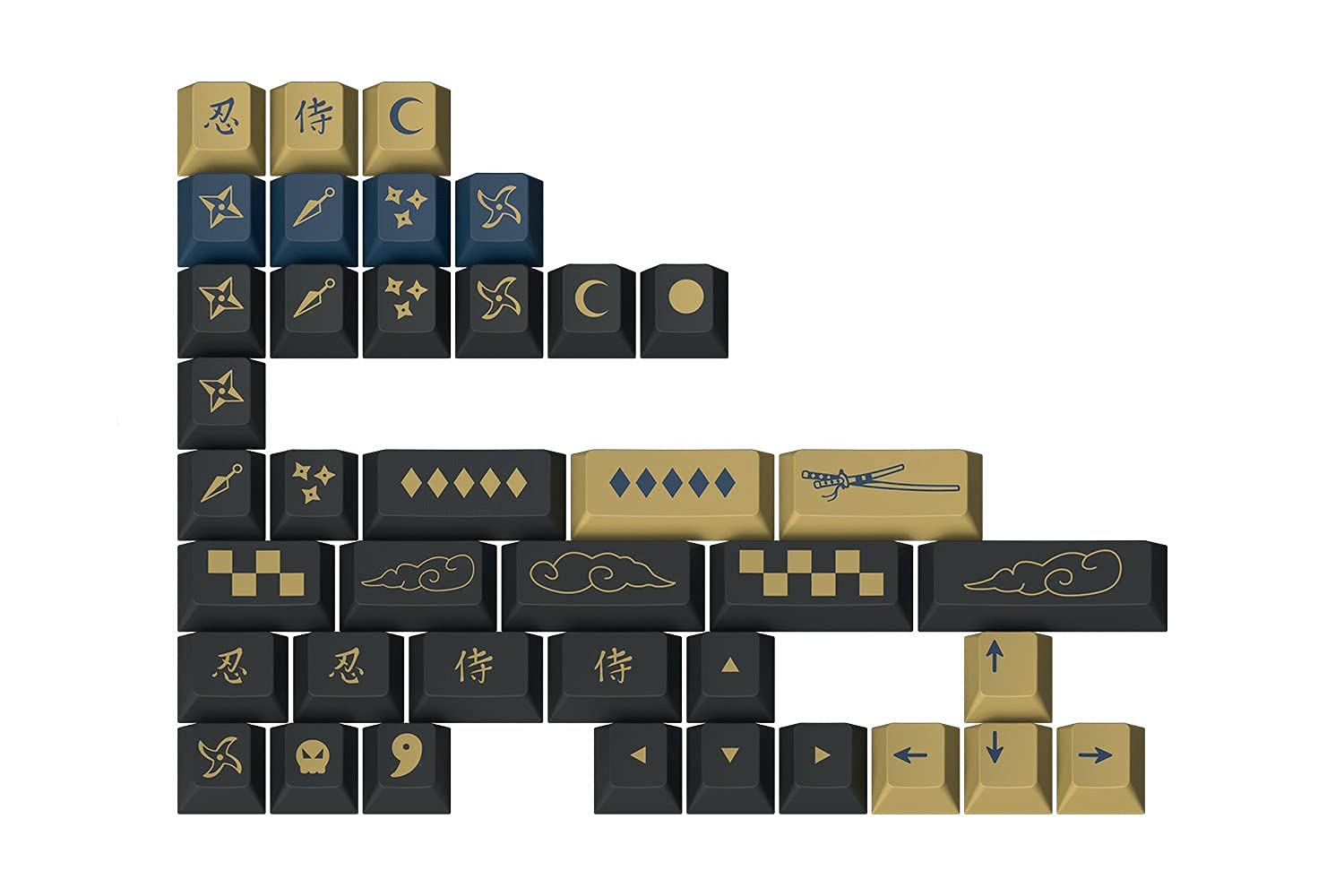 DROP Redsuns GMK Blue Samurai Custom Mechanical Keyboard Novelty Keycap Set - 39-Keys, Doubleshot AB
