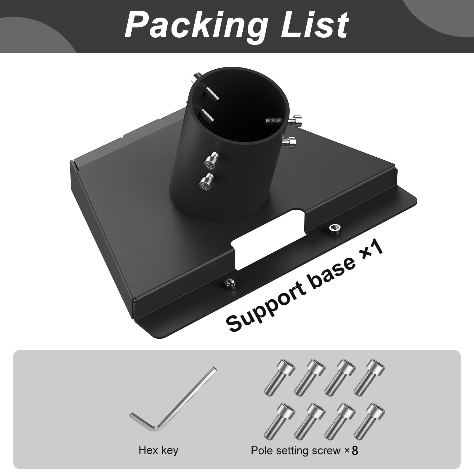 Starlink Gen 3 Pipe Adapter, 360° Adjustable Carbon Steel V3 Mounting Kit Fits 33cm to 40cm Pole, Wall & Roof Mount only for Starlink Gen3 Standard Dish (Pipe Not Included) — view 7