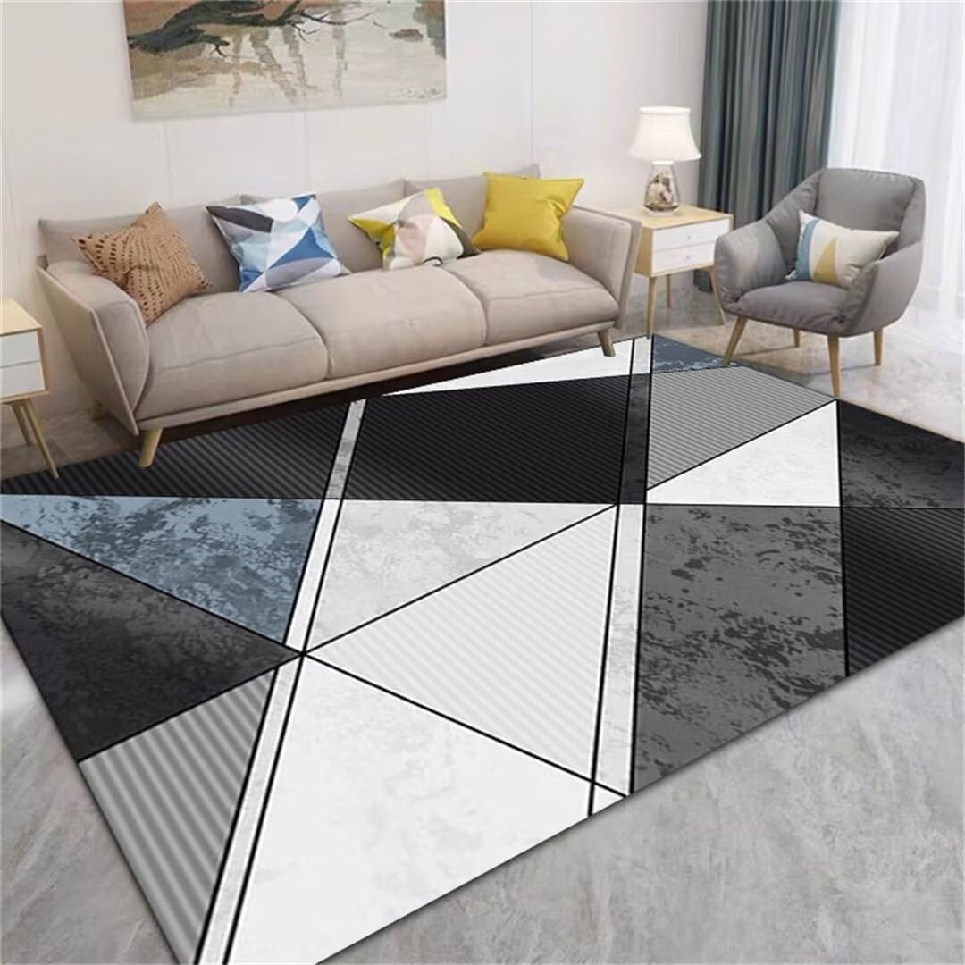 Tapis chambre garcon et salle de réception moquette géométrique grise