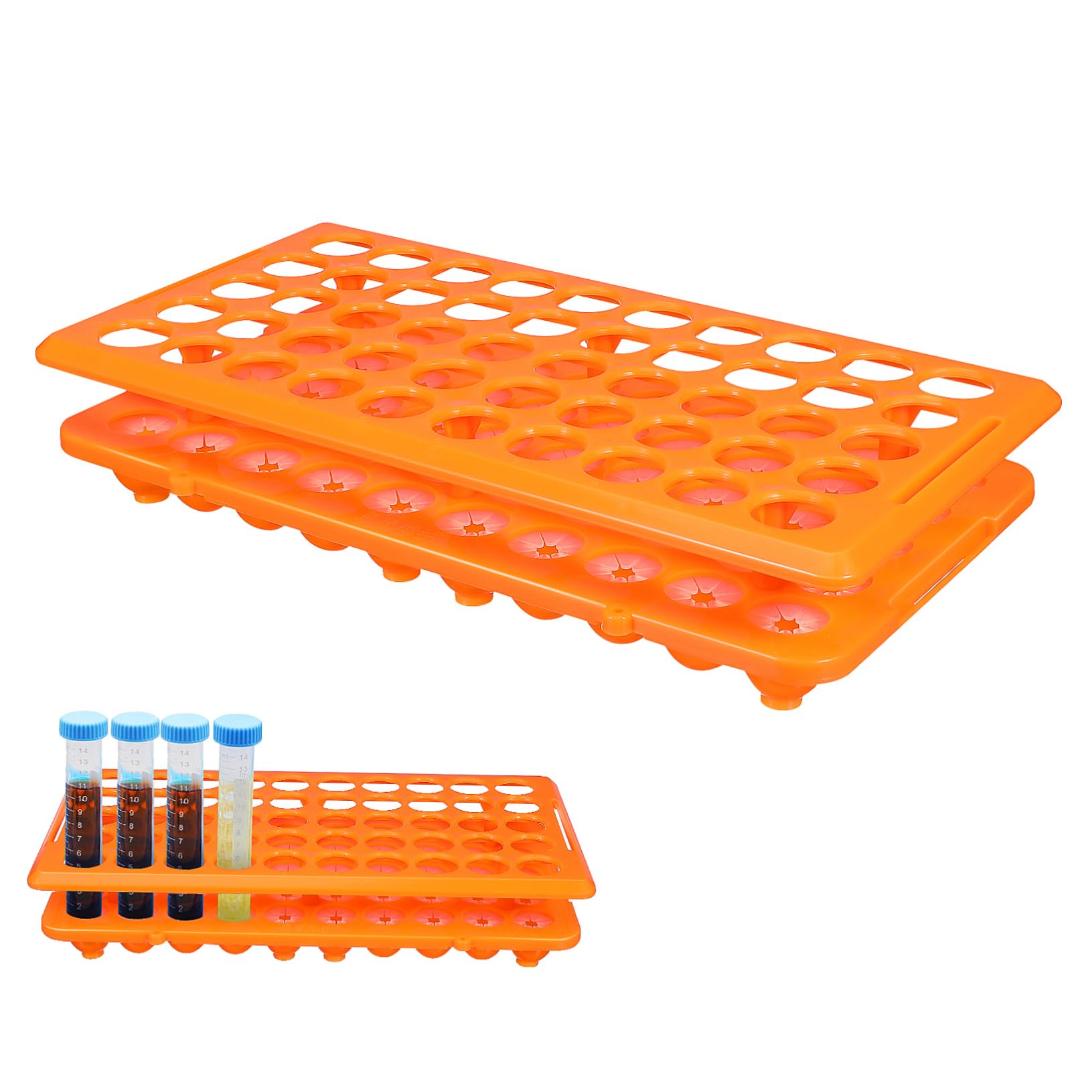 STOBAZA Large Test Tube Rack 50 Slots Plastic Tube Holder for Liquor and Easy to Use