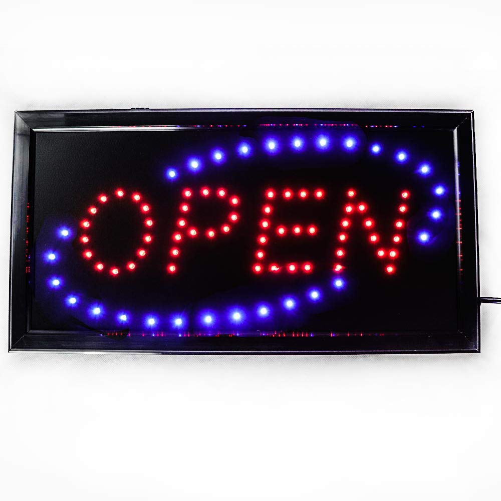 LED Open Sign for Business,19X10inch, Bright Flashing Light Mode, Advertisement Board Electric Display