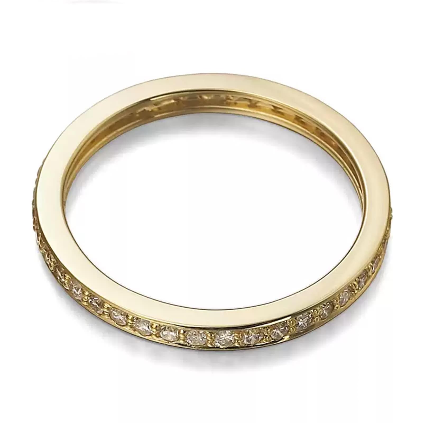 KnSam 9K/14K/18K Gelbgold Freundschaftsringe, Labor Erstellt Diamant Solitärring Klassiker Rundschliff Weiß, Echtschmuck Ring Gold Au750/ 585/375, Gr.47-70