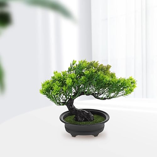 Miniatura 8 de Hemoton Árbol bonsái artificial, árbol de pino artificial, decoración de fiesta de Navidad, bonsái, decoración del hogar, plantas falsas para pared,