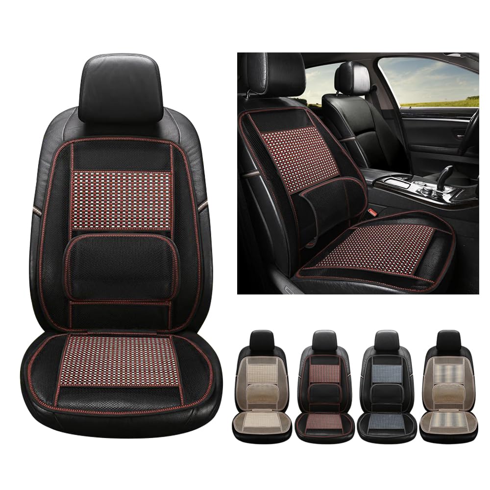 Awotzon Sitzkissen Auto Sommer, Comfort Atmungsaktive Bambus-Sitzauflage  mit Lordosensttze, Autositzauflage mit Bambus, PKW Sitzauflage Universal  Black and red : Amazon.de: Auto & Motorrad