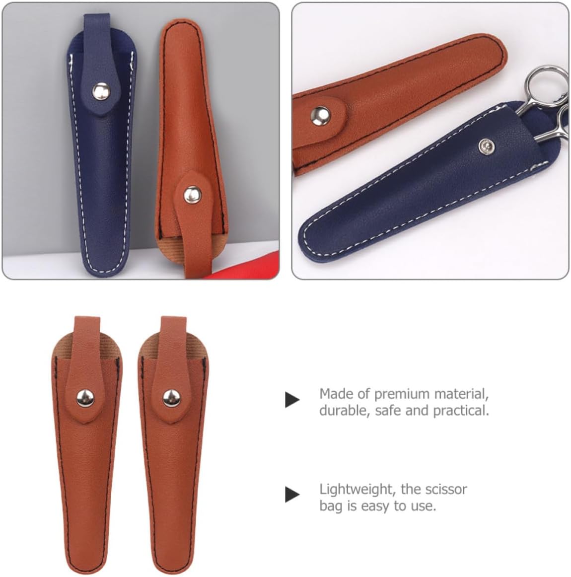 2pcs Brown Pu Scissor Protector Bag for Salon Hairdressers, Practical and Protective Scissor Holder for Cutting Hair