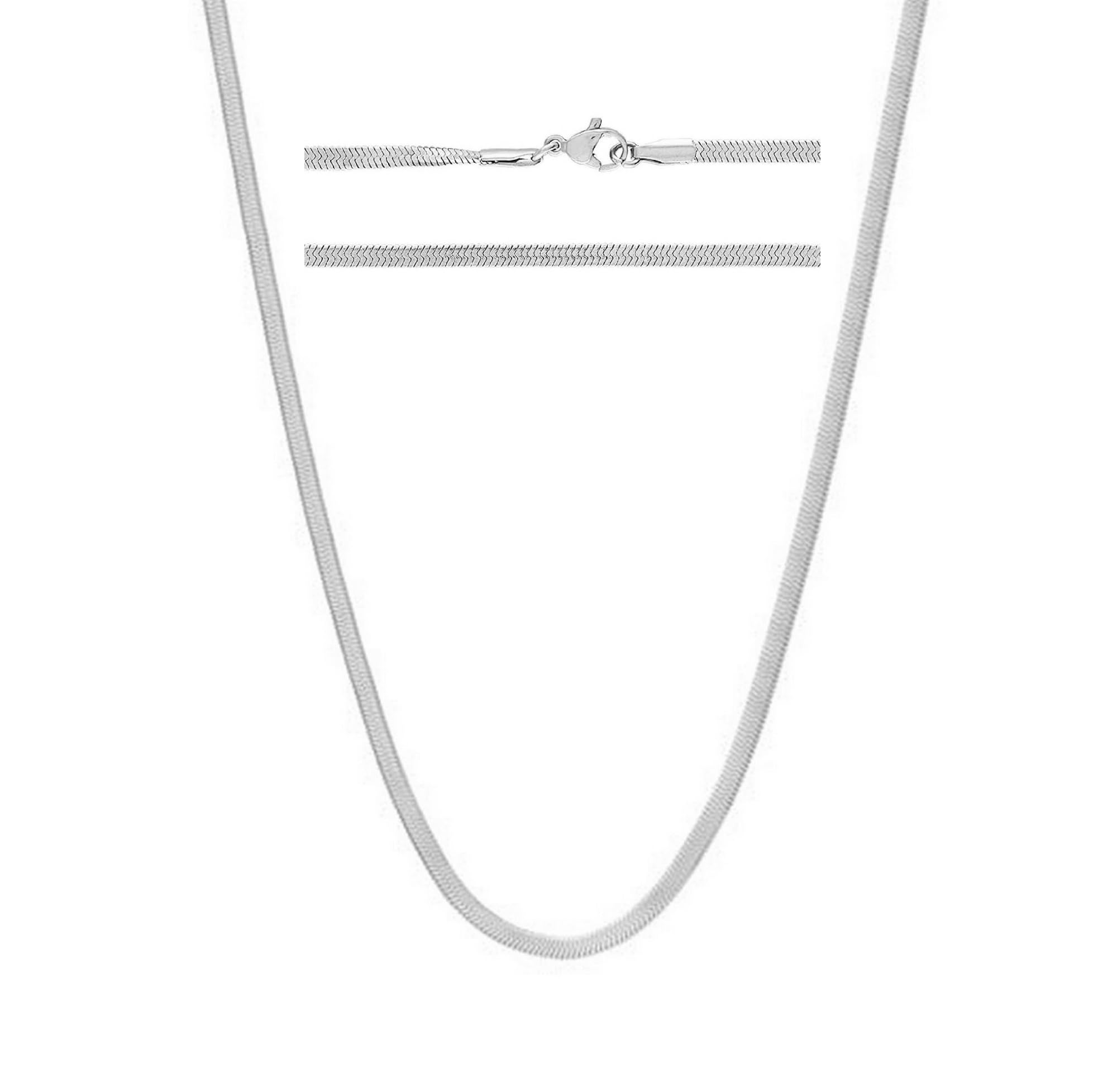 VAMA FASHIONS Classic Simple Stainless Steel Flat Snake Western Charm Stylish Herringbone Neck Necklace Chains for Girls & Women (3mm Chain, 18 Inches Choker Chain) (B0DBZHPZKQ) Amazon Price History, Amazon Price Tracker