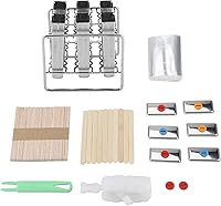 Vista 1 de Juego de 6 helados reutilizables de acero inoxidable con base de soporte para palo, para hacer helados, congelador para cocina casera (doble plano)