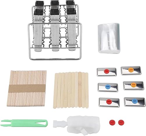 Juego de 6 helados reutilizables de acero inoxidable con base de soporte para palo, para hacer helados, congelador para cocina casera (doble plano)