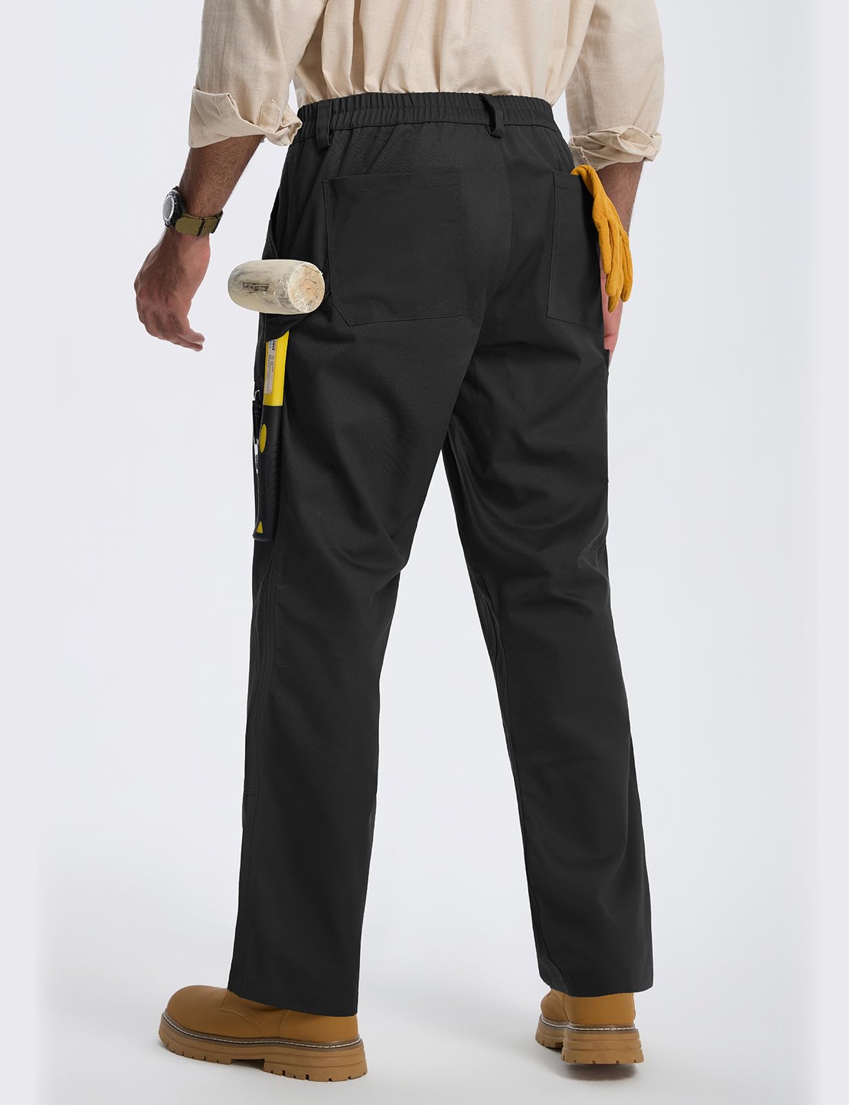baleaf Pantalones de trabajo para hombre con múltiples bolsillos, ligeros, elásticos | Pantalones cargo tácticos para senderismo, caminar, entrenamiento