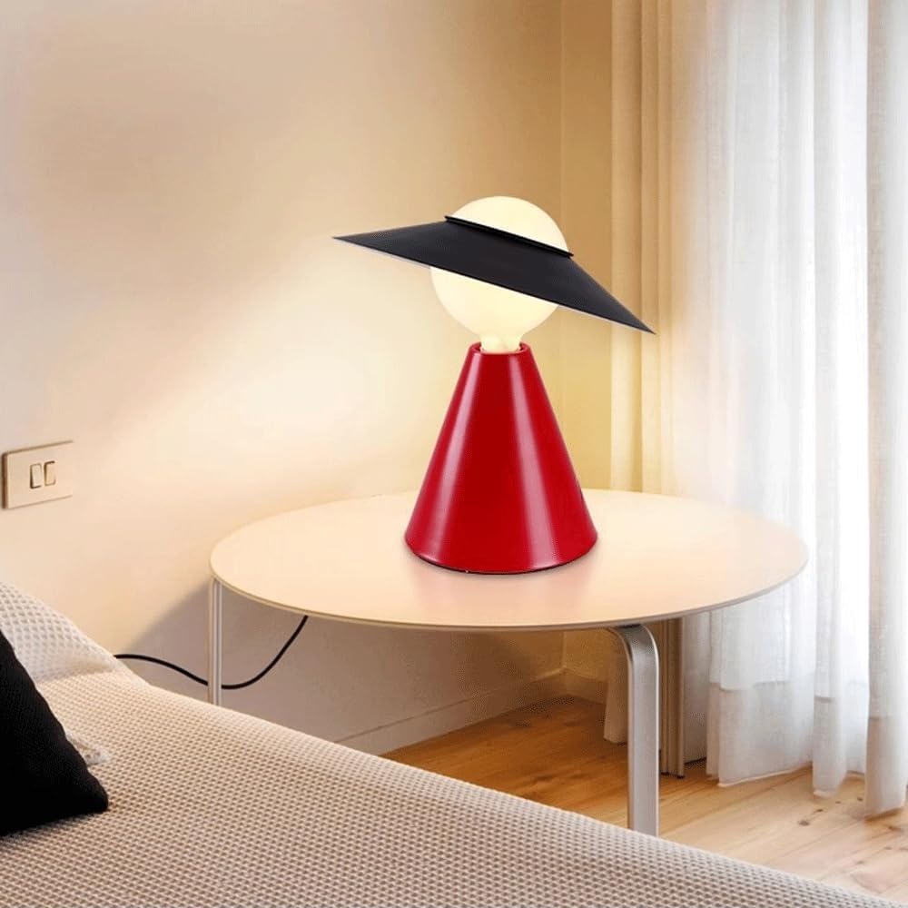 Lampada da scrivania in metallo, per camera da letto, dormitorio, appartamento, hotel, ufficio (bianco + nero)