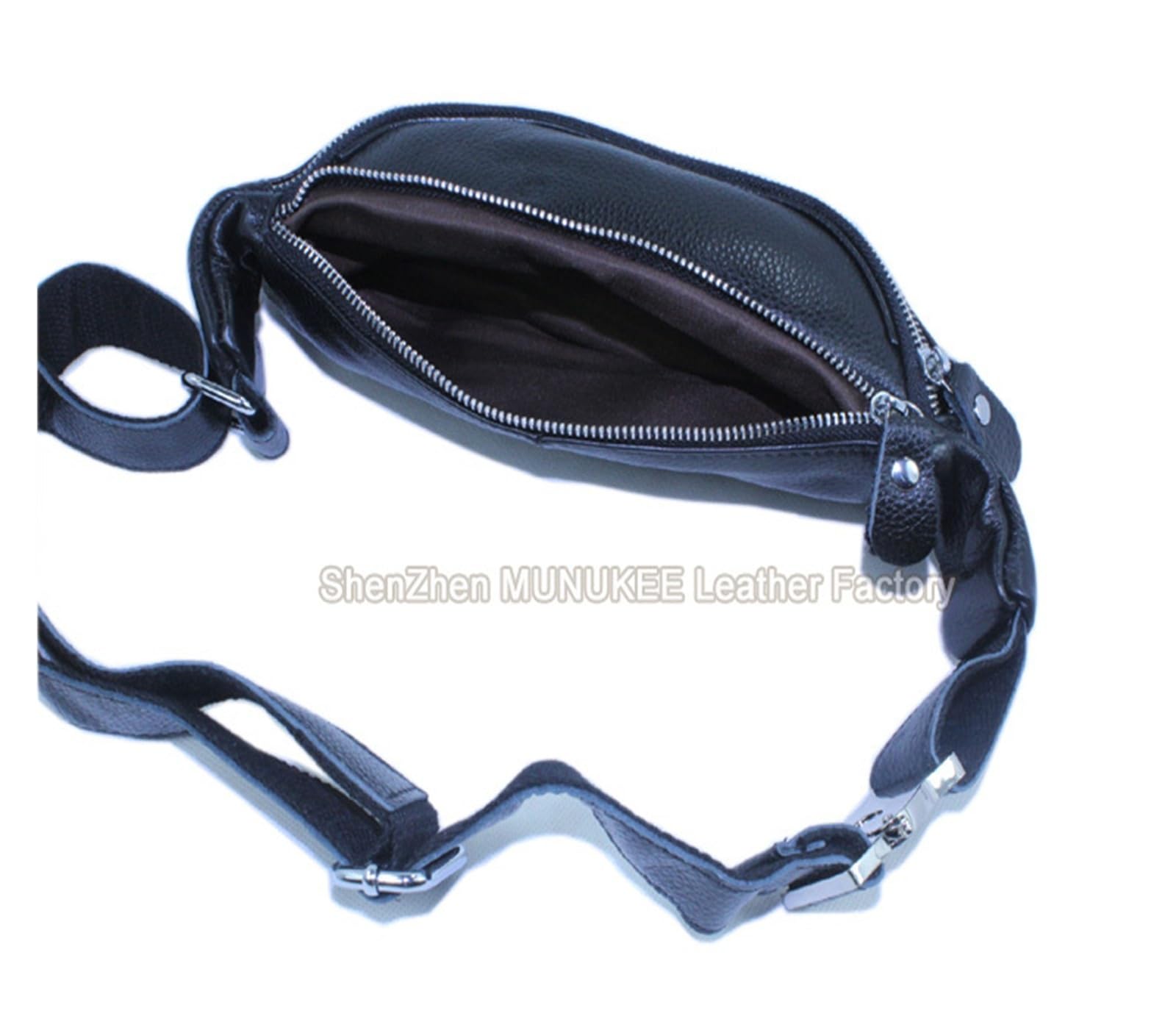 Marsupio in vera pelle per uomo, marsupio regolabile in pelle bovina pieno fiore con tasche multiple, borsa a tracolla a 3 vie