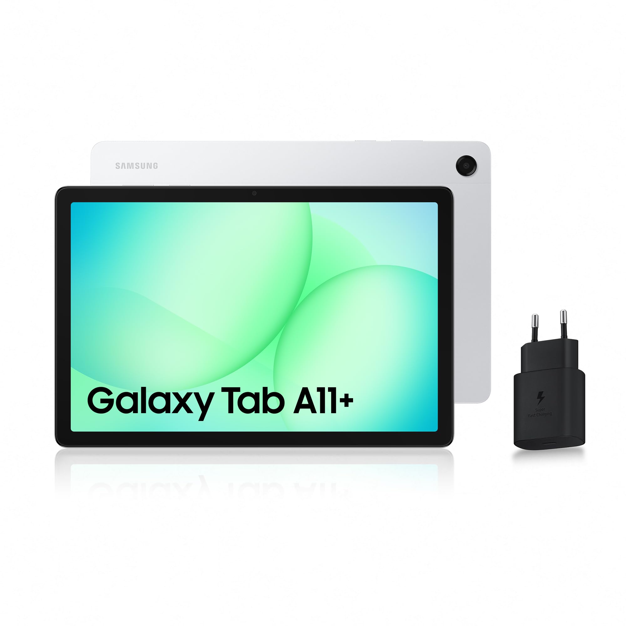 Samsung Galaxy Tab A11+ WiFi 11" 128Go, Tablette Android IA, Design Fin et Épuré, Écran 90Hz, RAM 6 Go, 4 Haut-Parleurs, Dolby Atmos, Argent, Chargeur Secteur Rapide 25W Inclus, Version FR