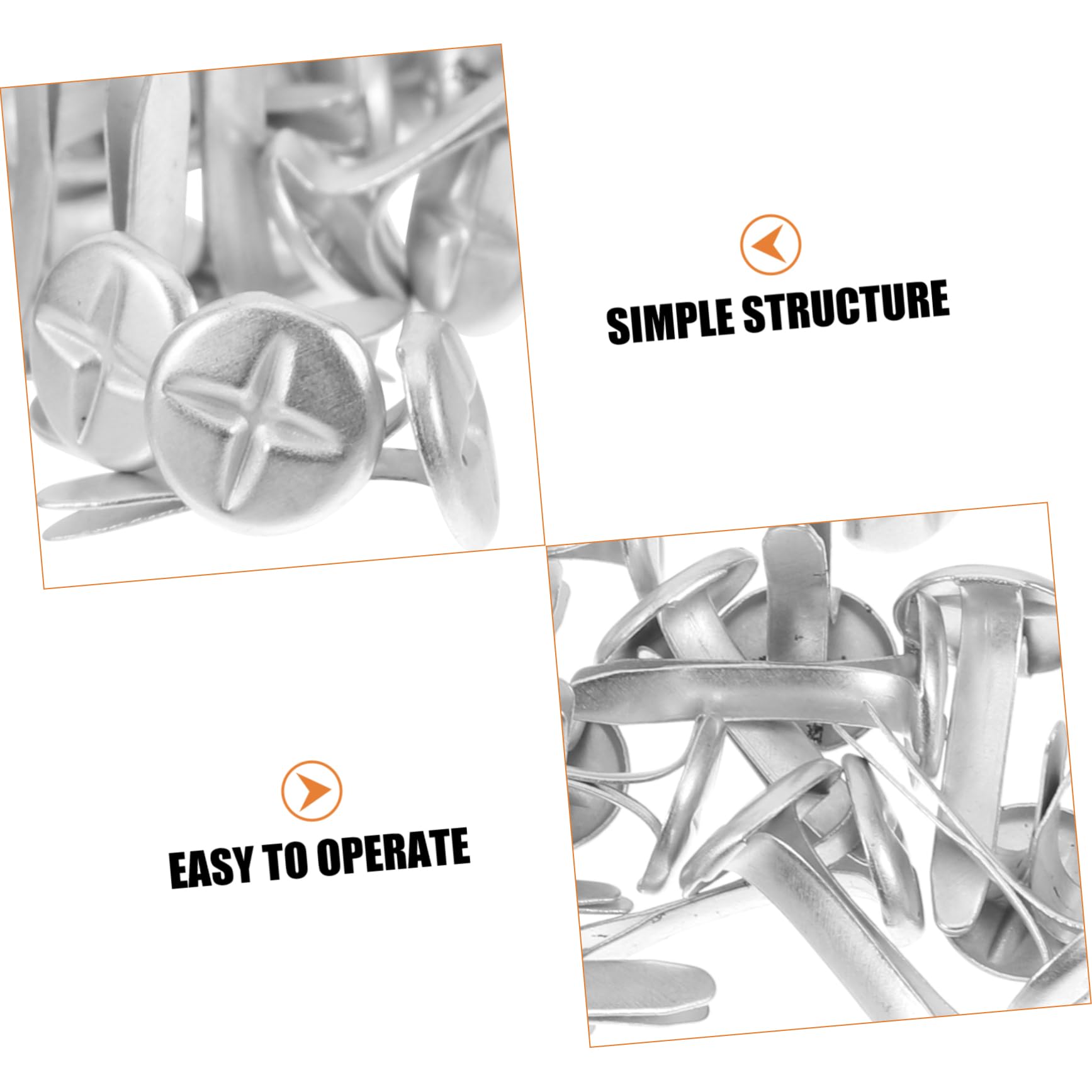 DOITOOL Paper Craft Brad Fasteners 100pcs Two-legged Pin Nails Metal Brad Nails for Children's Diy