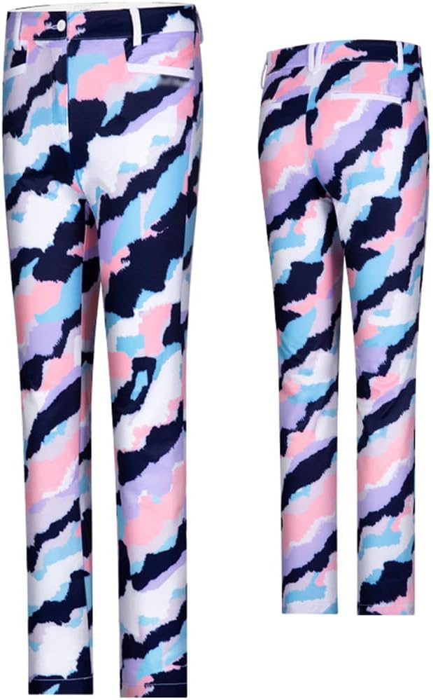 Women's Golf Pants Fashion Print Stretch Slim Fit Waterproof Casual Slacks Joggers Trousers