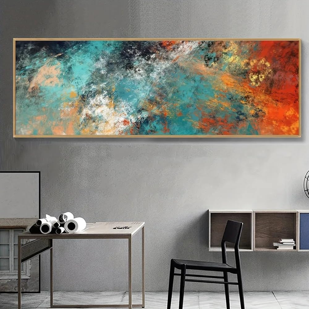Dittelle Modern Canvas Poster,Abstract Color Cloud Painting Canvas Art Prints Wall Painting for Bedroom Home Dormitory Decor(50x150cm/Frameless)