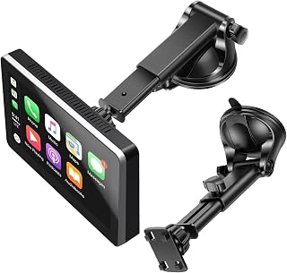 EEEKit 360° Suction Cup Holder for CarPlay Display 7-10 Inches: 4-Hooks | 4-Hook Mount / 1.8 cm Ball Head / 5-17 cm Telescopic Arm / 360° Rotatable for Windscreen and Dashboard