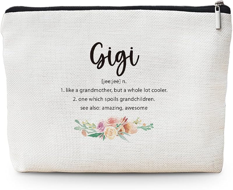 Necessaire de maquiagem MOTERMATE Gigi com zíper e estampa floral, 20,07 cm x 19,05 cm x 0,51 cm