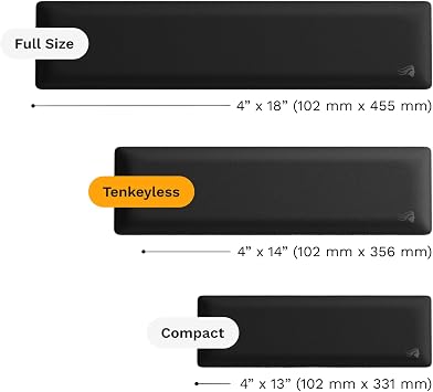 Glorious Keyboard Wrist Support - Non-Wearing Stitched Edges, Smooth Fabric Surface, Anti-Slip Rubber Base, Medium Hardness, Black - TKL / 87%