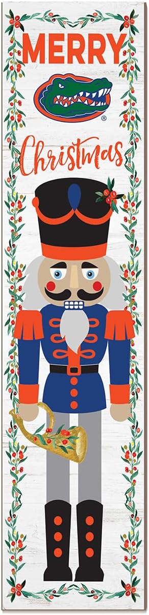 KH Sports Fan Florida Gators Nutcracker Porch Leaner, 11x46 Inches, Gators Outdoor Christmas Sign; Display Some Holiday Cheer with This Florida Gators Nutcracker Sign