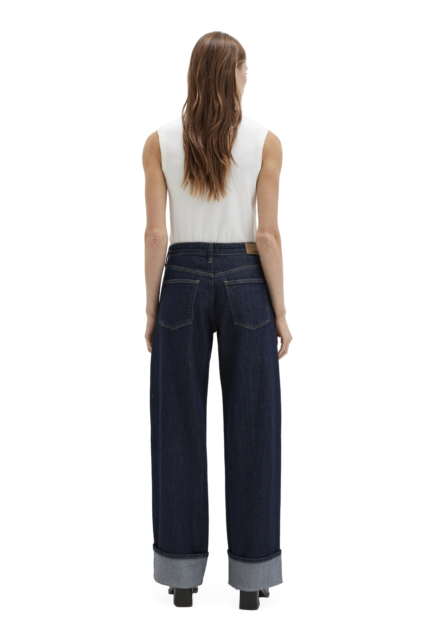 Mavi Damen Denim Pants Sandra Cuffed Wide Leg