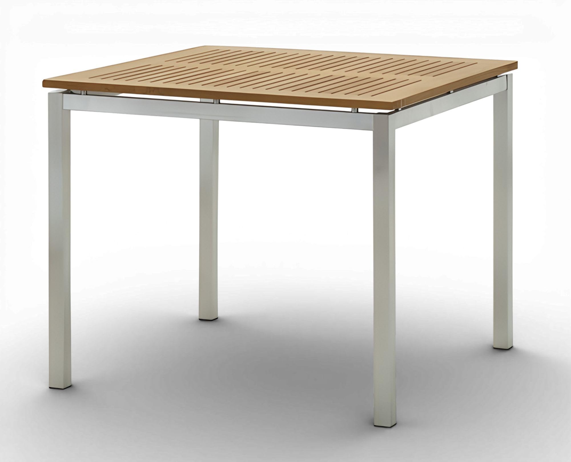 ASS Edelstahl Teak Gartentisch 90x90 cm Holztisch Esstisch Tisch Massive Ausführung A-Grade Teakholz Modell: Kuba