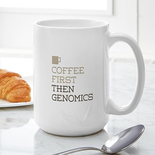 Miniatura 3 de CafePress Coffee Then Genomics - Taza de café de cerámica, taza de té, 15 onzas