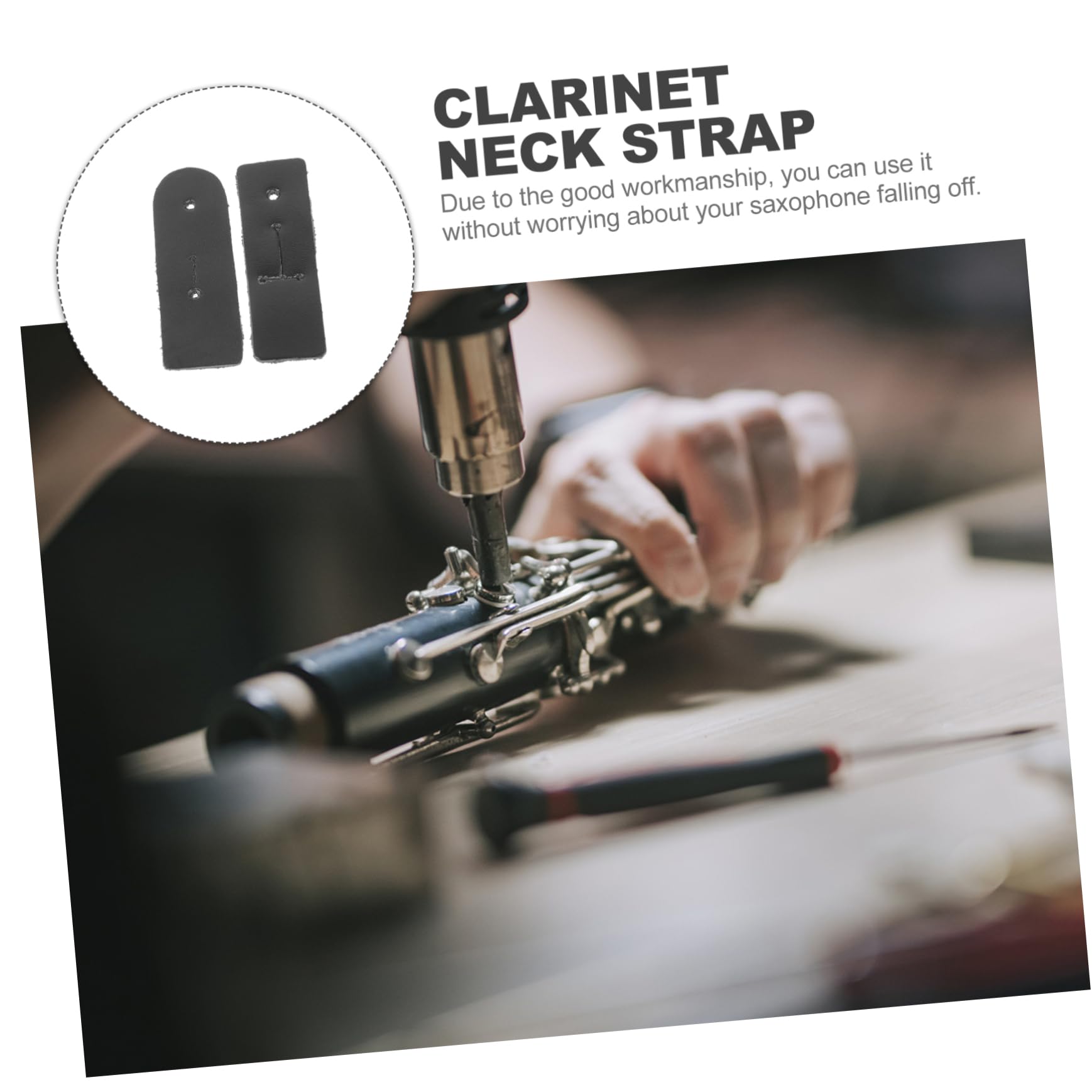 2 Sangles De Remplacement Pour Clarinette - Cuir PU, Avec Repose-Pouce, Accessoire Musicien Pratique - 5