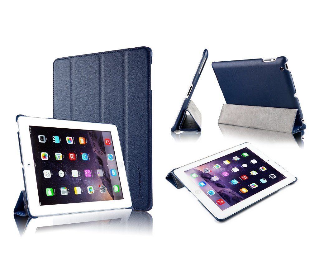 Invisionยฎ iPad 2 iPad 3 & iPad 4 Smart Case Cover, Superior Design Features, Magnetic Auto Wake/Sleep Function, Quality PU Leather, Recommended by"Which?" Magazine (iPad 2 3 4 Dark Blue)
