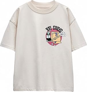 Alan Jones Clothing Boys Oversized Cotton Printed T-Shirt | Round Neck, Short Sleeves, Casual Wear Price In India