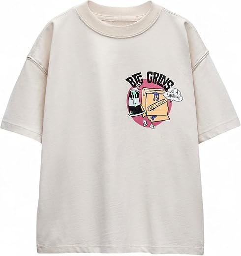 Alan Jones Clothing Boys Oversized Cotton Printed T-Shirt | Round Neck, Short Sleeves, Casual Wear